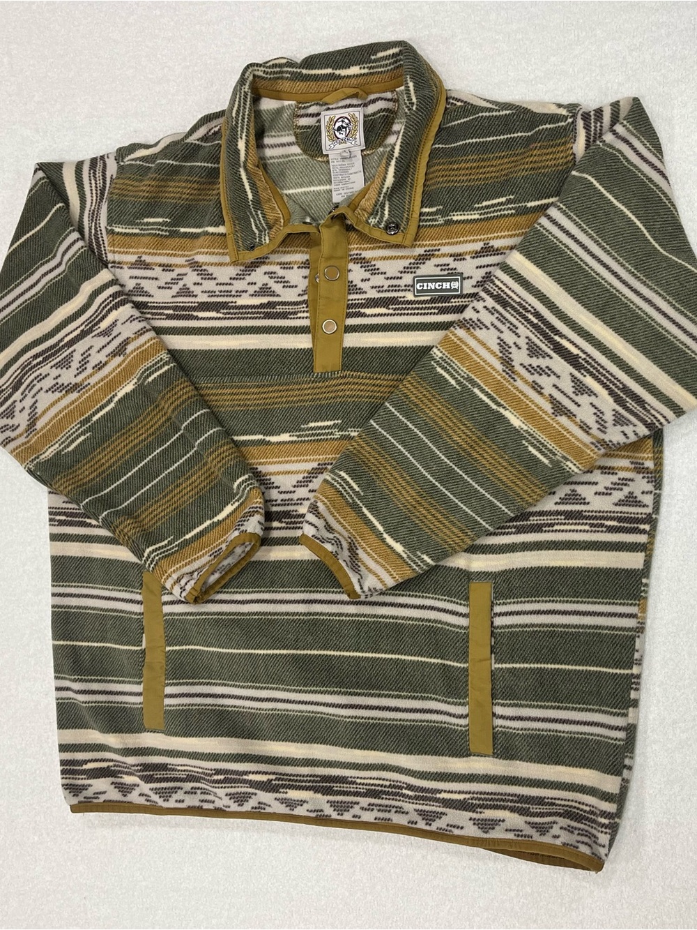 Cinch Men's XL Fleece Pullover Snap Jacket Southwestern Western Cowboy